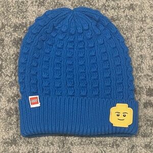 LEGO Blue Knit Beanie with Iconic Face Patch